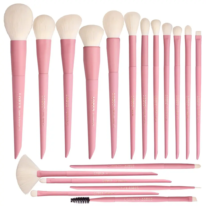 LORYP Ensemble Pinceaux Maquillage 18 Pièces – Visage et Yeux, Doux et Vegan