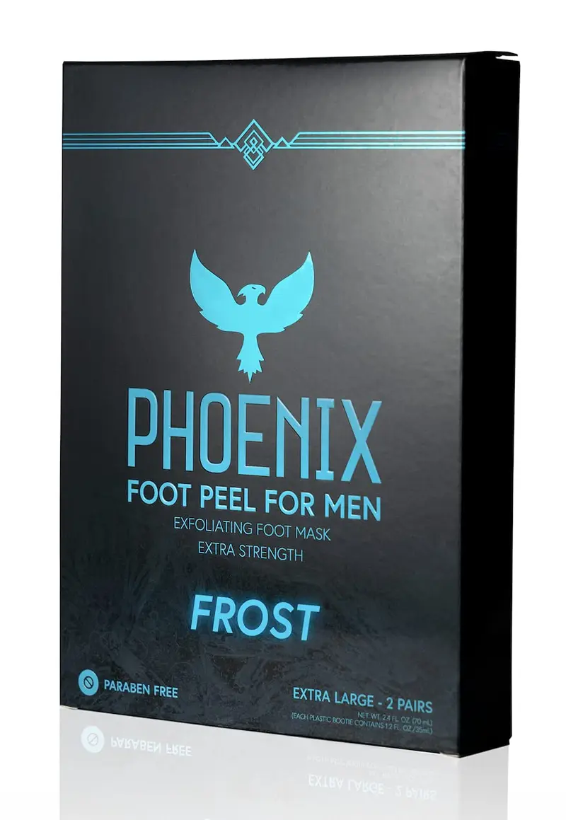 Lot de 2 Phoenix Foot Peel pour Hommes – Extra Large, Fort, Menthol, Sans Parabènes