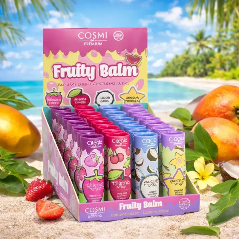 Lot de 24 Pièces - Baume à Lèvres Tutti Fruity - Cosmi Premium
