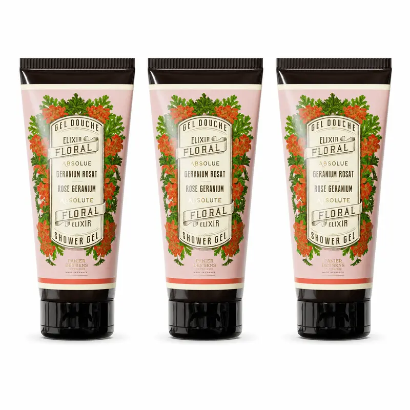 Lot de 3 Gels Douche Géranium 200ml