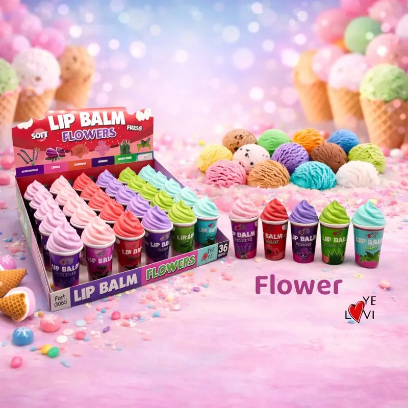 Lot de 36 Pièces - Baume à Lèvres Glace Aux Fleurs 0352/3 - Yes Love
