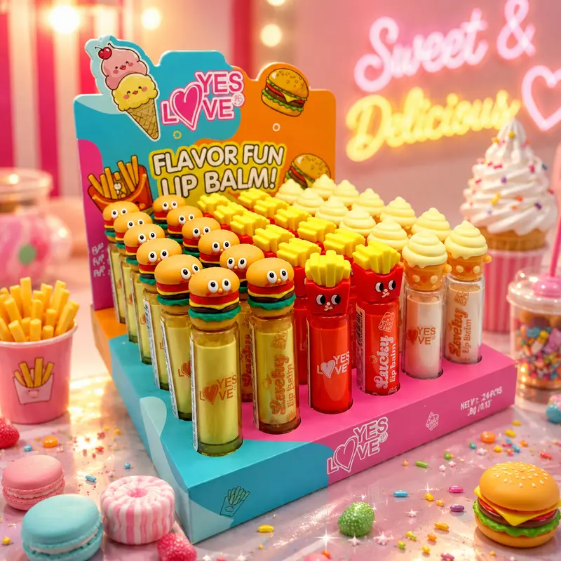 Lot de 36 Pièces - Baumes à Lèvres Gourmands Fast Food - Yes Love