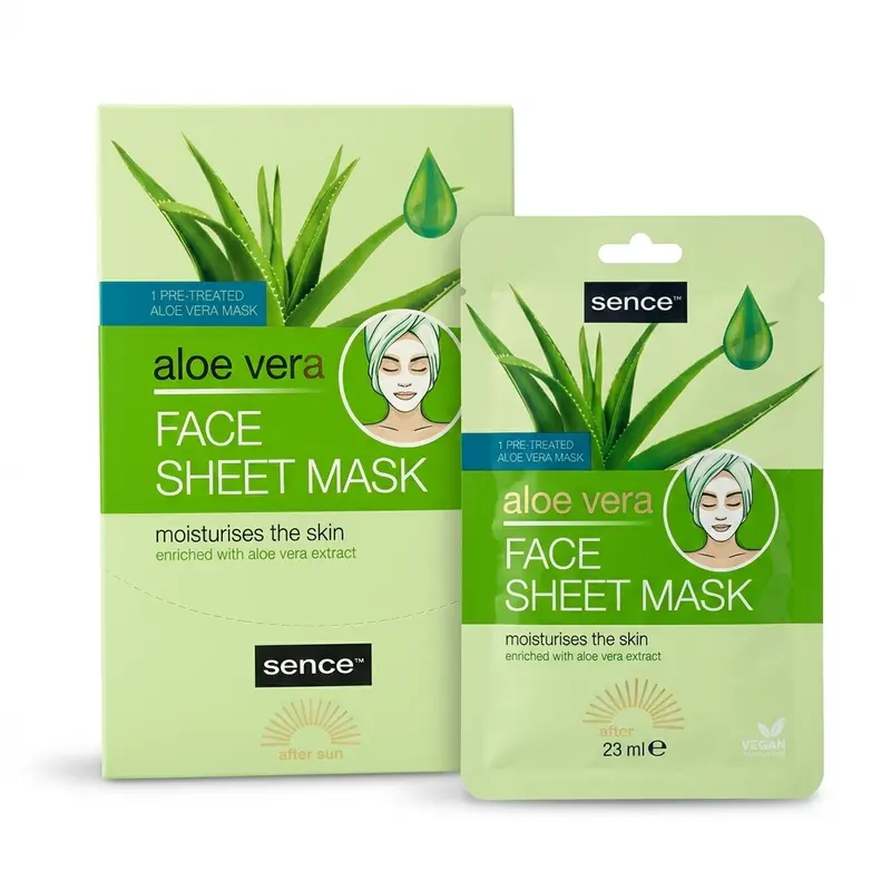 Lot de 5 Masques Tissu Hydratant à l'Aloe Vera 23 ml - Soin Intensif Apaisant et Revitalisant pour Tous Types de Peau - Vegan