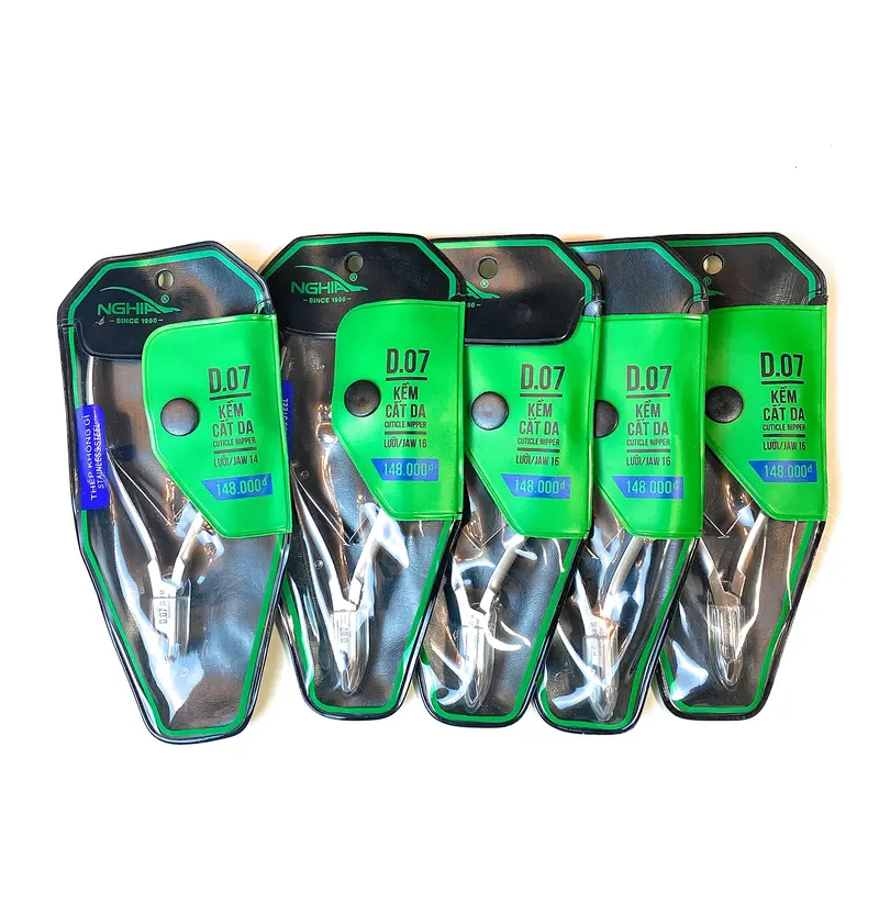 Lot de 5 Nghia Coupe-cuticules C-07 en acier inoxydable – Mâchoire 16 (ancien D-07)
