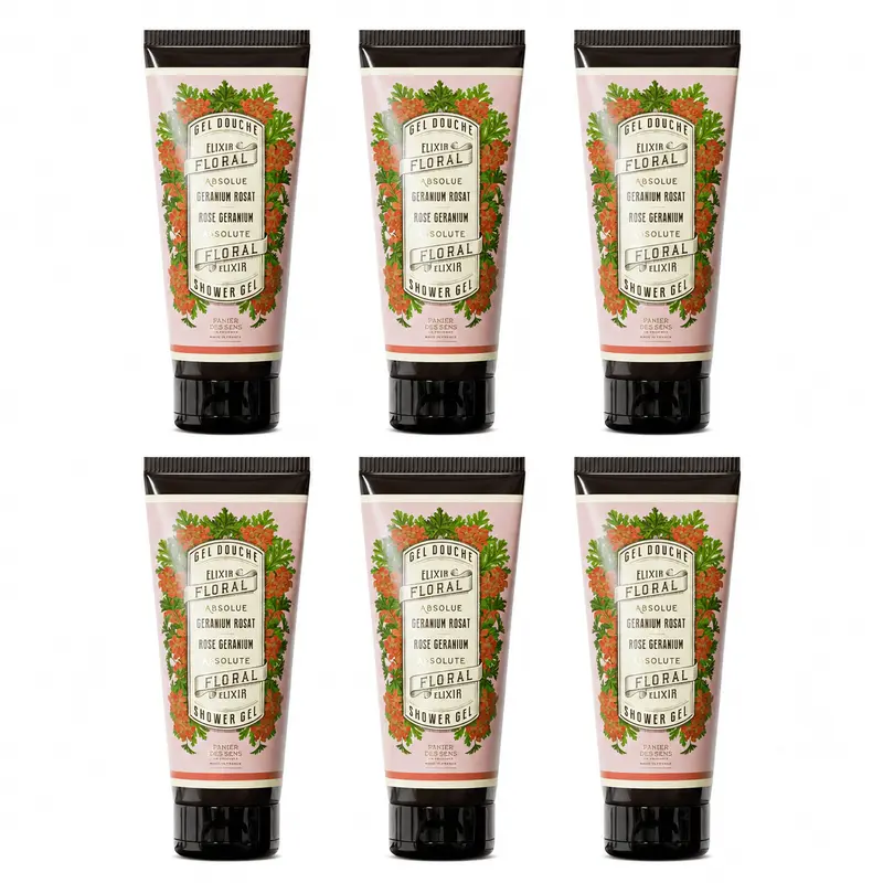 Lot de 6 Gels Douche Géranium 200ml