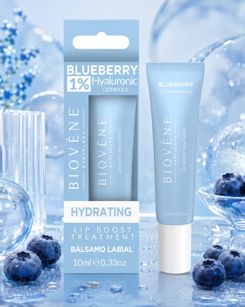 Lot de 6 Pièces – Baume à lèvres hydratant à l’acide hyaluronique Blueberry - Biovene Barcelona