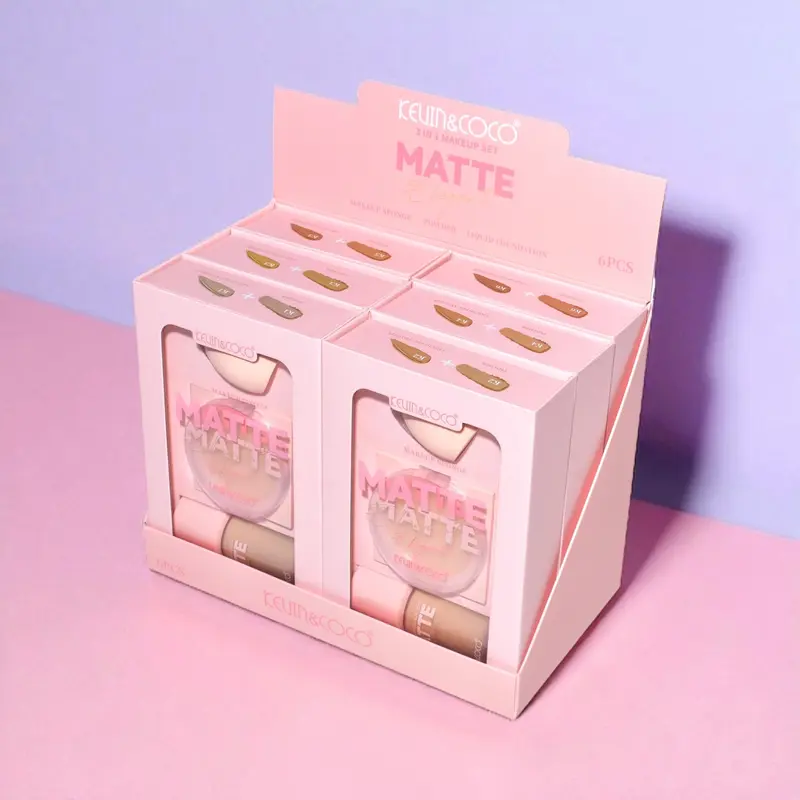 Lot de 6 Pièces - Set Complet Pour Le Teint 3 Pièces Matte Elegant - Kevin & Coco