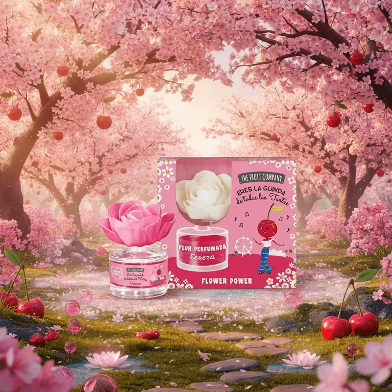 Lot de 8 Pièces - Coffret Fleur Mikado Diffuseur de Parfum Cerise - The Fruit Company