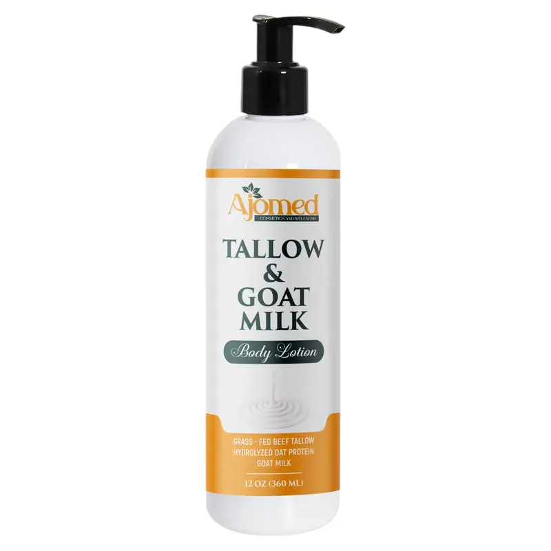Lotion corporelle au gras de bœuf et lait de chèvre – Hydratation biologique sans parfum (12 oz)