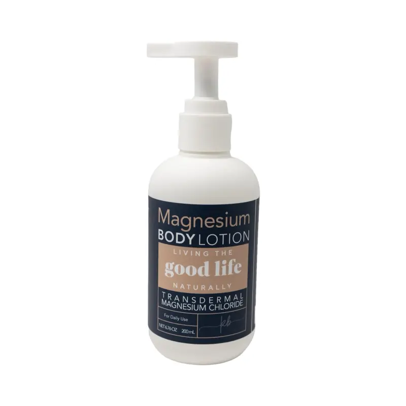Lotion corporelle au magnésium — Magnésium transdermique fait main aux États‑Unis, vitamine E, jojoba et beurre de cacao pour peau sensible (bouteille couleur variable) – 192 g