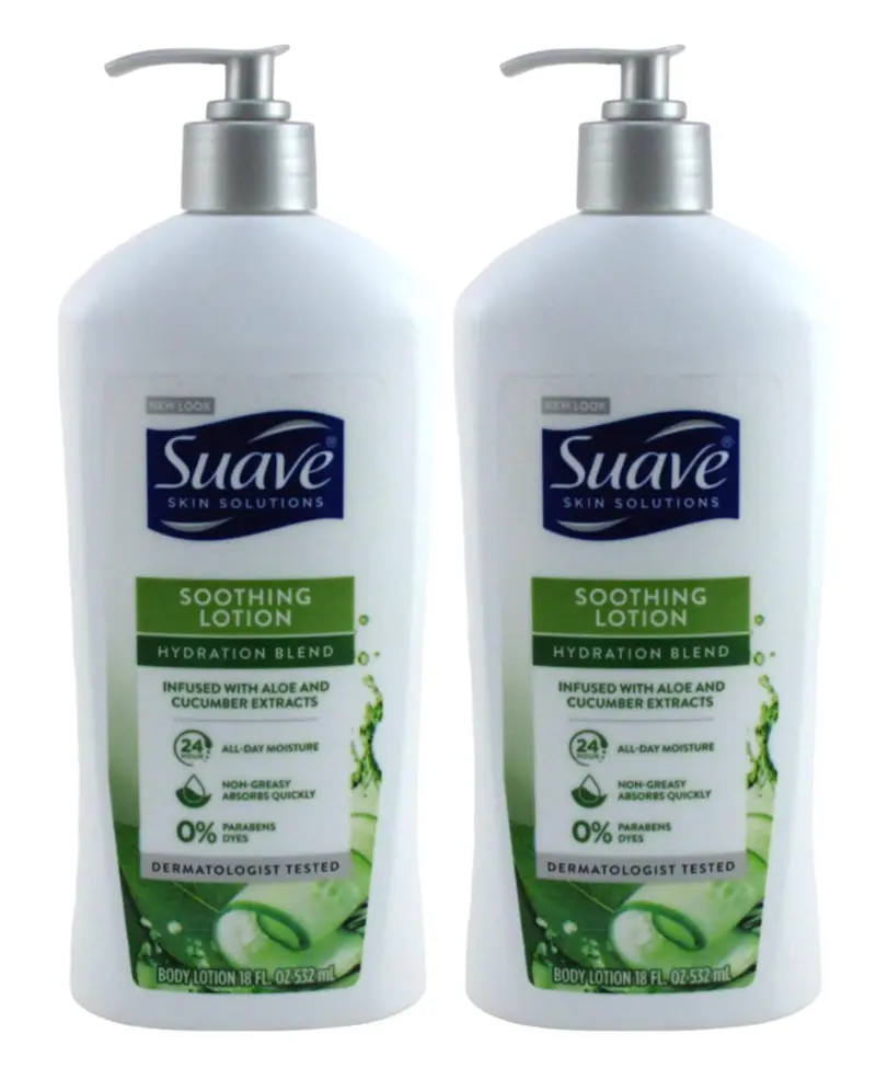 Lotion pour la peau Suave avec aloé véra – Flacon pompe 532 ml, lot de 2