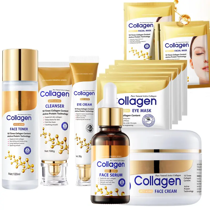LOTIZUO Coffret Soin Visage Collagène — Ensemble 13 pièces pour femmes