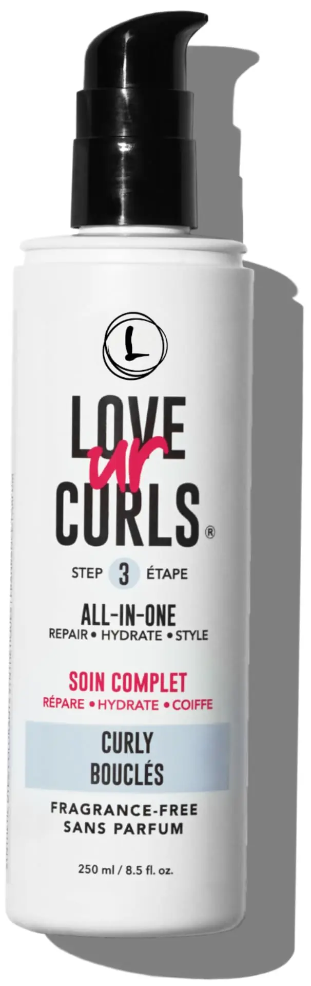 Love Ur Curls Crème Tout-en-Un Sans Parfum – Définir, Hydrater et Réparer les Boucles, Beurre de Karité et Moringa, 250 ml