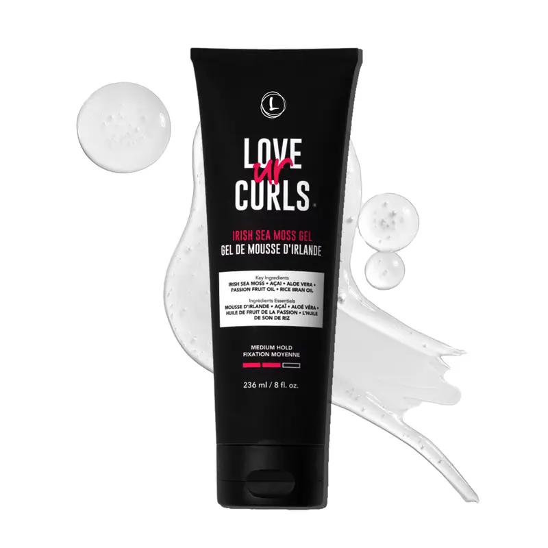 Love Ur Curls Gel d’Algues Irlandaises – Définition Moyenne pour Boucles, végane et non testé sur les animaux