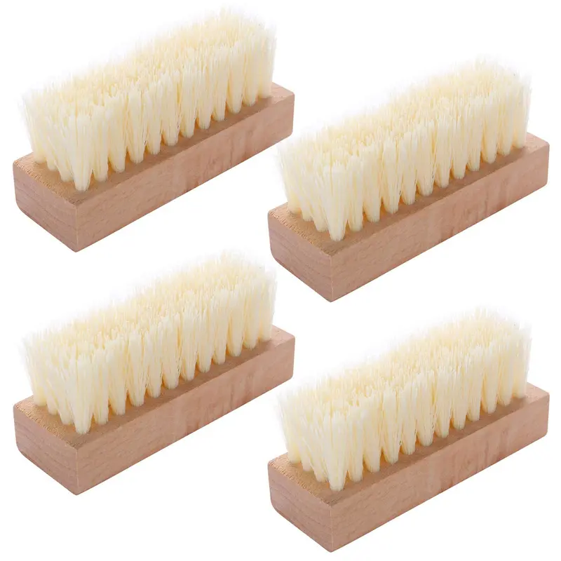 LoveBB – 4 Brosses à Ongles en Bois Antidérapantes | Nettoyage des Mains et des Pieds