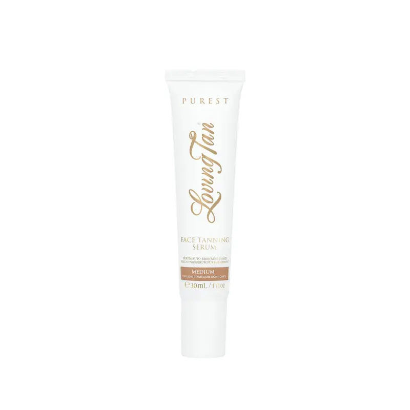 Loving Tan Purest Visage Sérum Auto-bronzant Medium – 97% d'ingrédients biologiques certifiés et dérivés naturellement, végan et sans cruauté, 30 ml