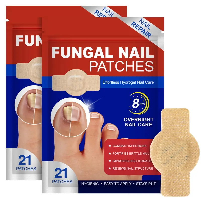 LTQXGT Patchs Ongles Fongiques – Ensemble Double 21 Pièces – Traitement Extra Fort