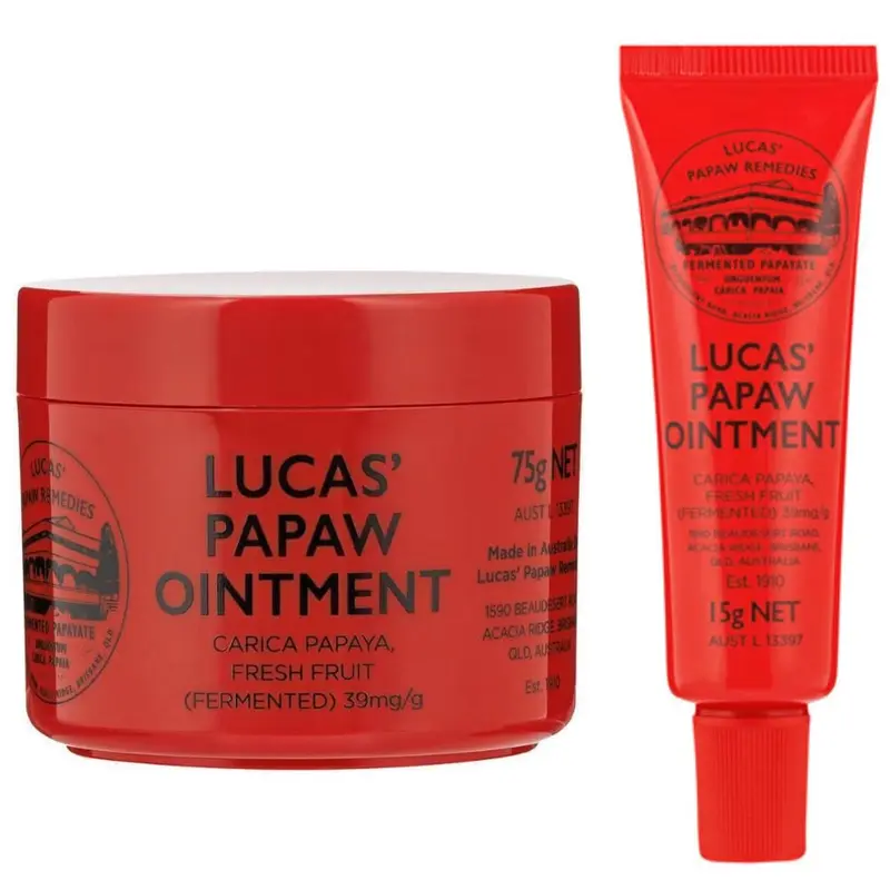 Lucas Papaw Baume Lèvres & Soin Peau – Coffret 75g + 15g, Tous Types de Peau