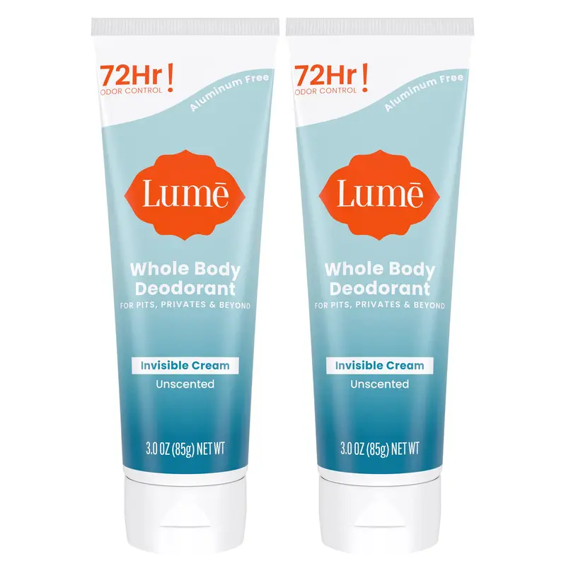 Lume Déodorant Corporel Invisible – 72h de contrôle d’odeur, Sans aluminium, Sans bicarbonate, Sans parfum – Pack de 2