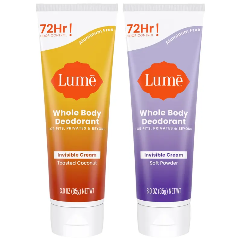 Lume Déodorant Corps Crème Invisible – Lot de 2 Tubes Sans Aluminium ni Bicarbonate | 72h Contrôle des Odeurs