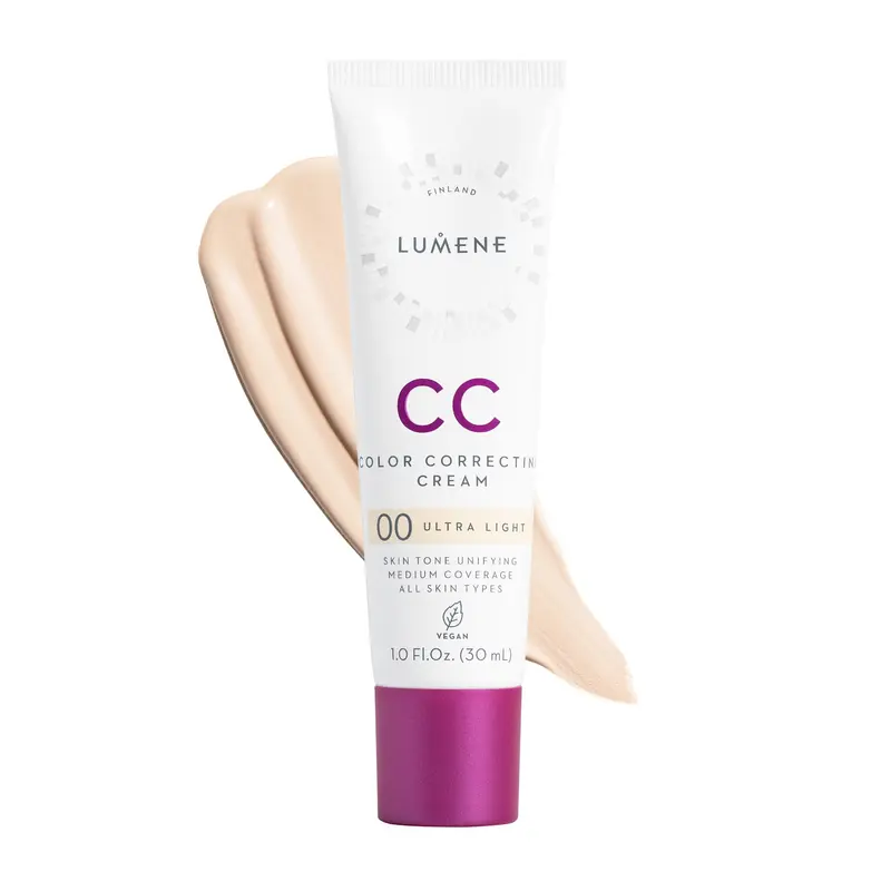 Lumene Color Correcting CC Cream – Fond de Teint Léger, Couvrance Moyenne, Teint Radieux – Vegan