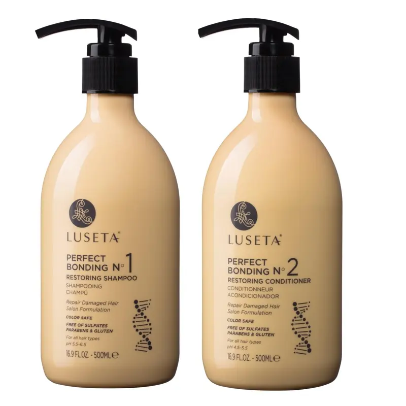 Luseta Bonding – Shampooing et Après-Shampooing au Romarin, Sans Sulfates, Liaison Acide, 2×16,9 oz
