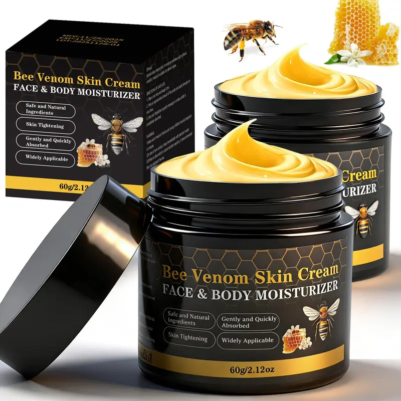 Lustrchron 2PCS Crème Venin d’Abeille – Raffermissante, Anti‑rides, Pour Visage et Corps – 2 × 60 g