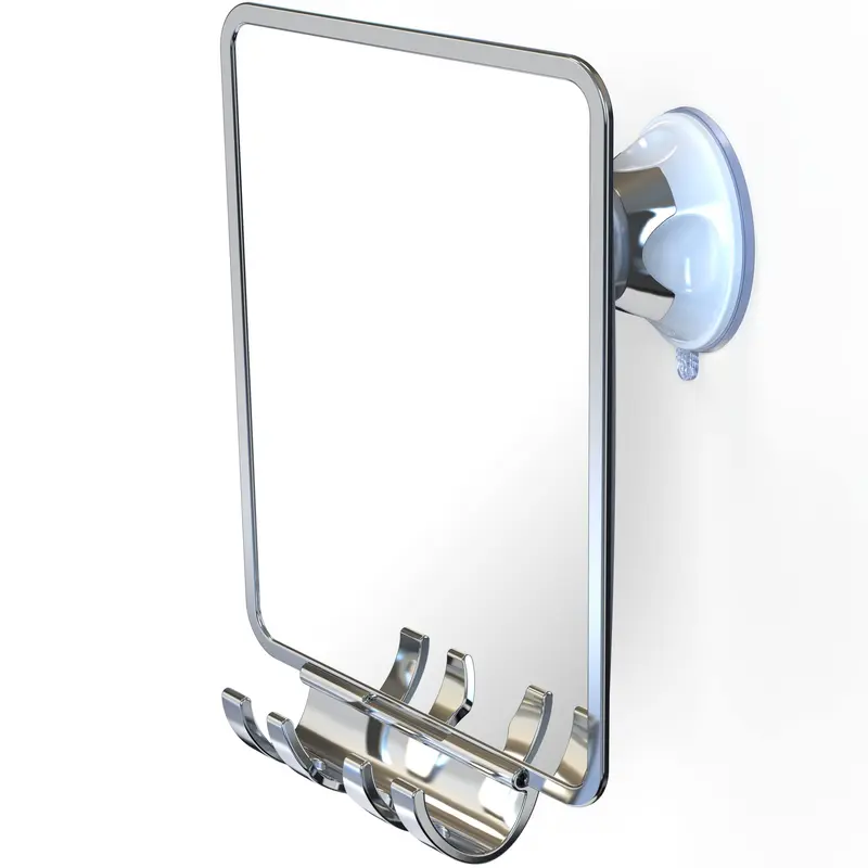 Luxo Miroir de Douche Anti-Buée avec Porte-Rasoir Amovible – Ventouse Forte