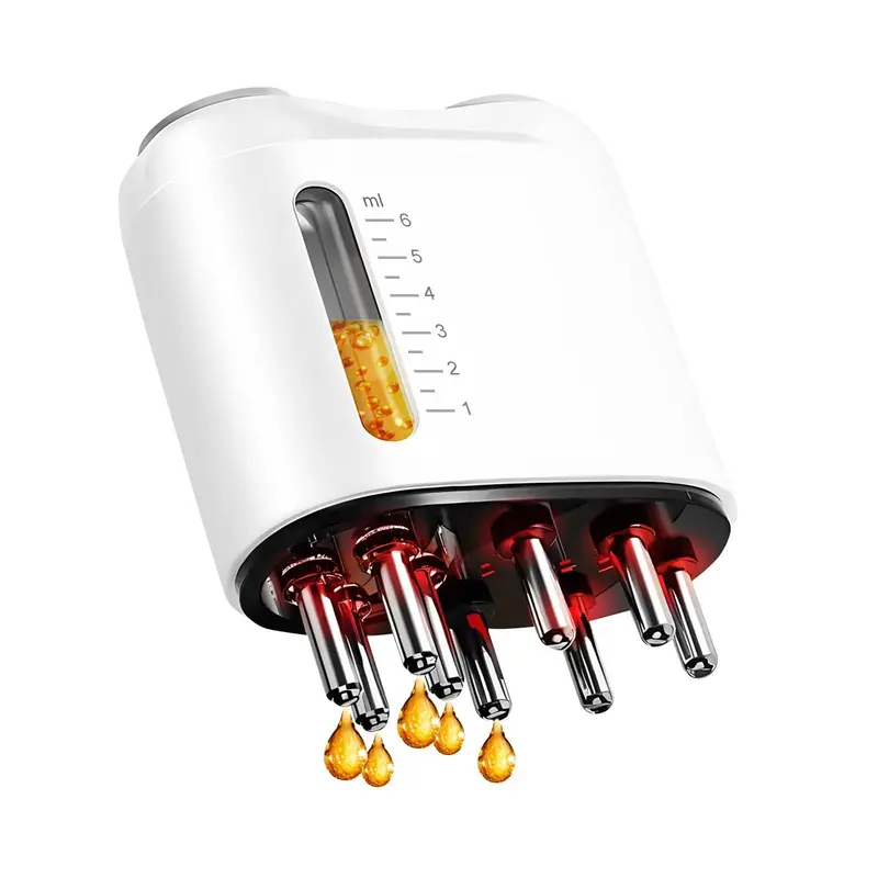 Lvseeman Applicateur d'Huile Capillaire – Massage Cuir Chevelu Électrique Portable (Blanc)