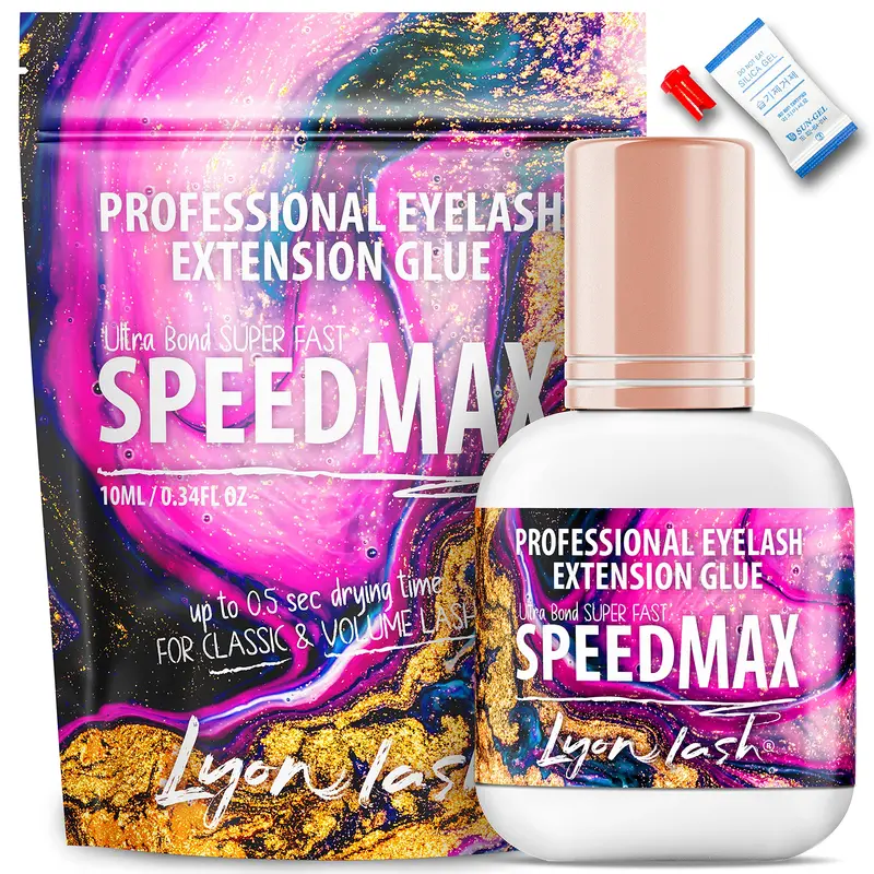 Lyon Lash SPEEDMAX Colle Cils – Séchage 0,3–1,3 s, Rétention jusqu'à 8 semaines, Noir, Usage Professionnel | 10 ml