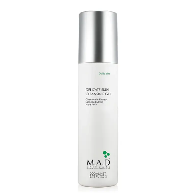 M.A.D Skincare Gel Nettoyant Délicat pour Peau Sensible – Extra Doux, 6,75 oz