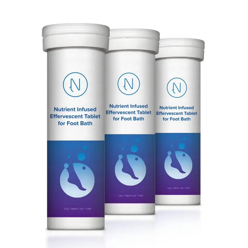 M PAIN MANAGEMENT TECHNOLOGIES – Tablettes Effervescentes Nerve Spa pour Pieds Diabétiques, Anti-Gonflement et Réhydratation – 20 Tablettes (3 Tubes)