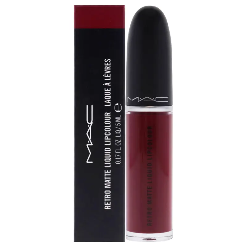 MAC Retro Matte Liquid Lip Colour Dance With Me — Rouge Cranberry Profond, Fini Liquide Suède
