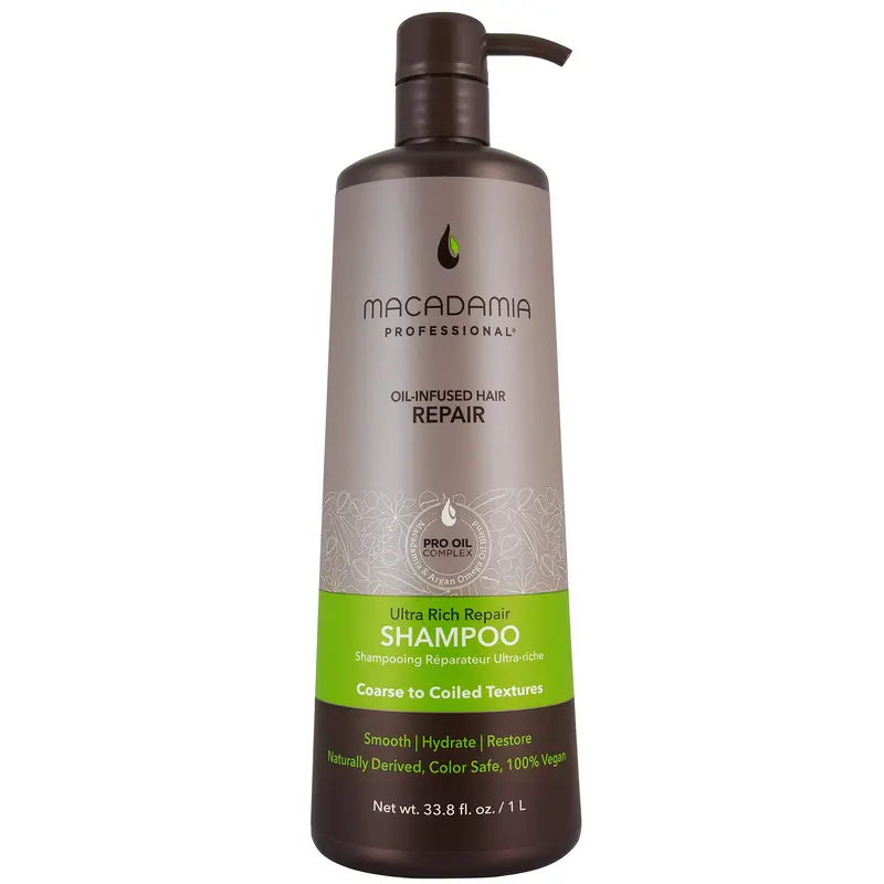 Macadamia Professional Shampoing ultra-riche – Hydratation intense et contrôle des frisottis, 1 L