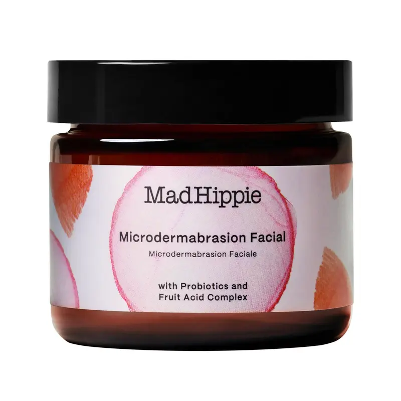 Mad Hippie MicroDermabrasion Facial – Gommage Visage Exfoliant AHA avec acides glycolique et mandélique, hyaluronique, 2,1 oz