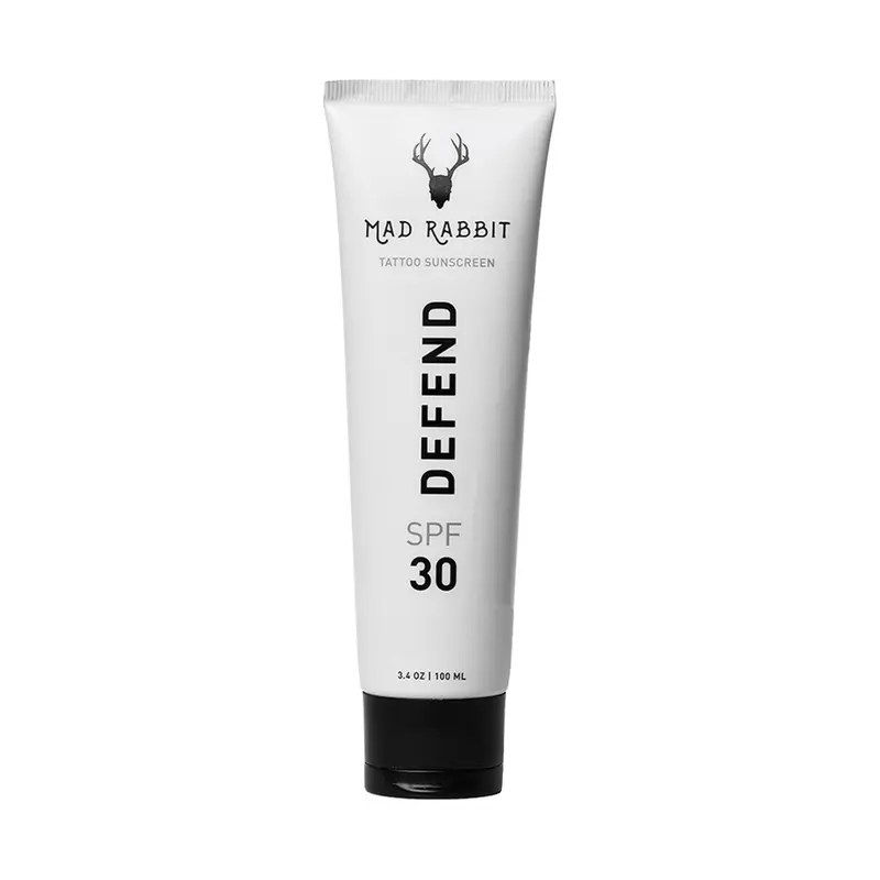 Mad Rabbit Defend – Protection Solaire Tatouages SPF 30, 100 ml, Minéral, Hydratant et Anti‑Âge