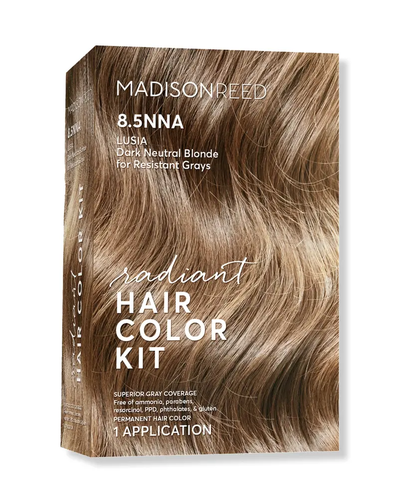 Madison Reed Radiant Color Kit 8.5NNA Blond Foncé Neutre (Lusia Blonde) – Couverture Grise Permanente Sans Ammoniaque ni PPD | 1 Kit