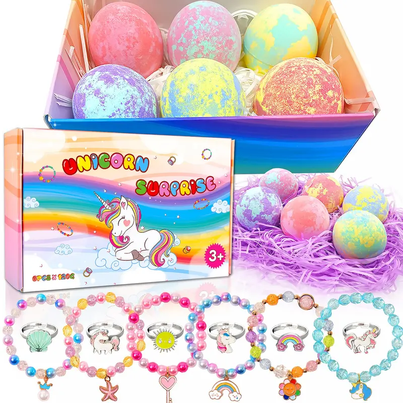 MADO Bombes de Bain Licorne avec Surprise – Bijoux Inclus pour Filles | Idée Cadeau Magique