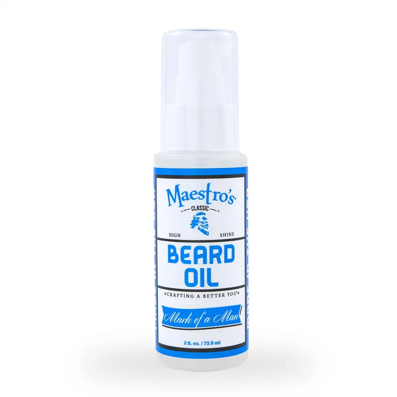 Maestro's Classic Huile de Barbe | Brillance, Hydratation et Discipline pour Toutes Barbes – Mélange Mark of a Man, 60 ml (2 oz)