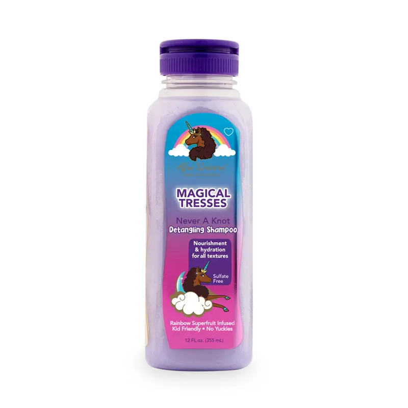 MAGICAL TRESSES Afro Unicorn Shampoing Démêlant – Boucles Définies et Hydratation à l’Extrait de Framboise
