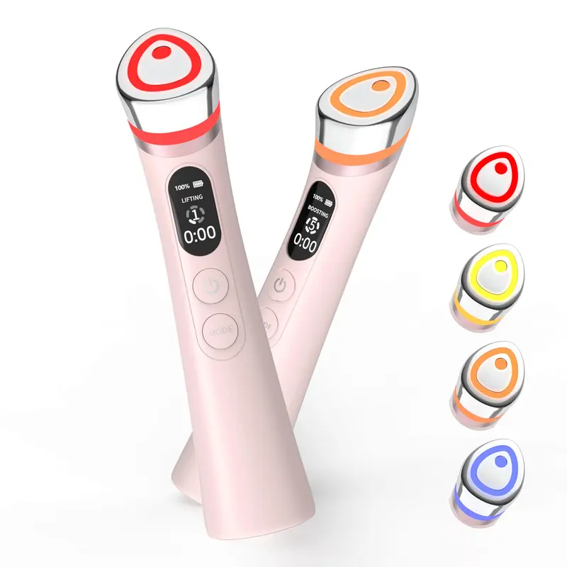 Magivol Face Lift Device – 8 en 1, lifting et LED pour rides – Spa à domicile (Rose)