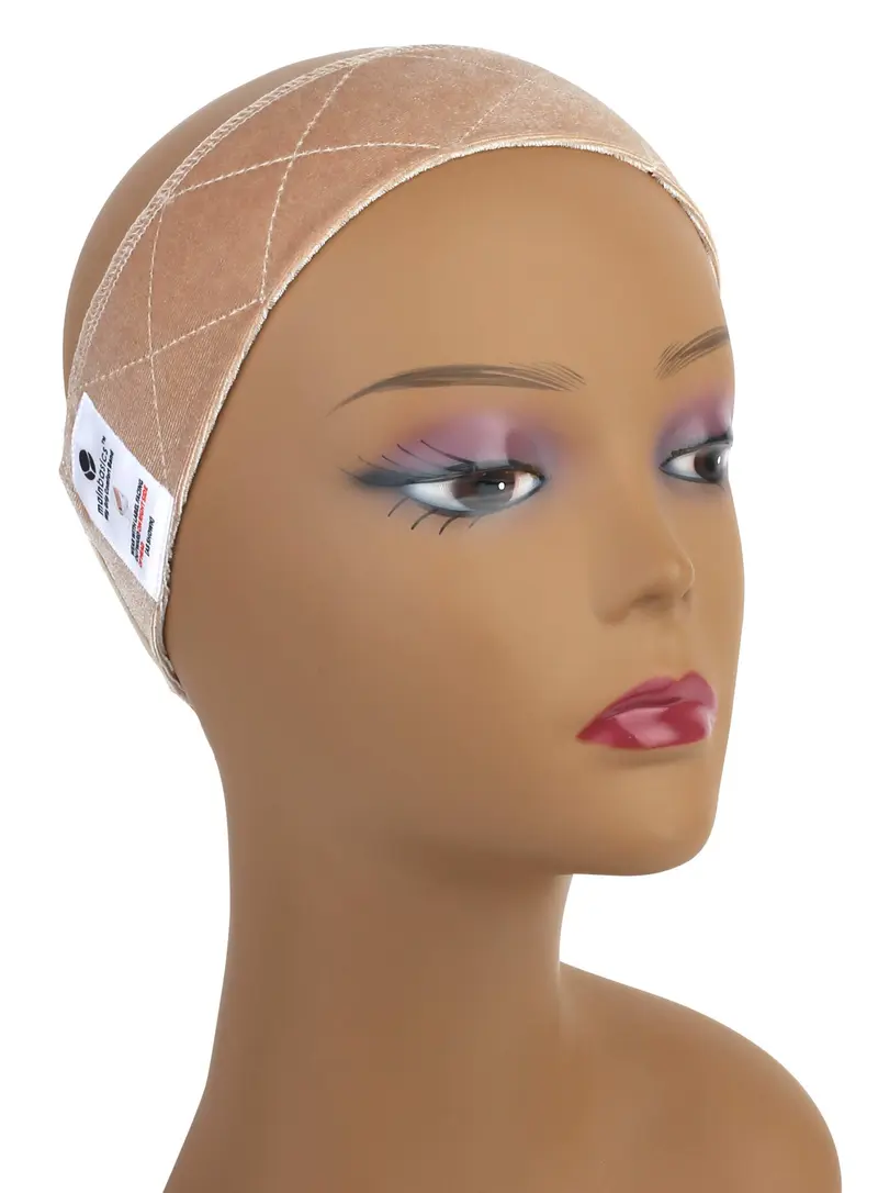 MainBasics Bande Grip Perruque en Velours Beige – Ajustable