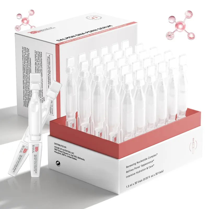 Maison de Nutrition – Sérum DNA Saumon PDRN 99% Haute Pureté, Ampoules Mono-dose Anti-Âge, Hydratation Profonde et Effet Peau de Verre