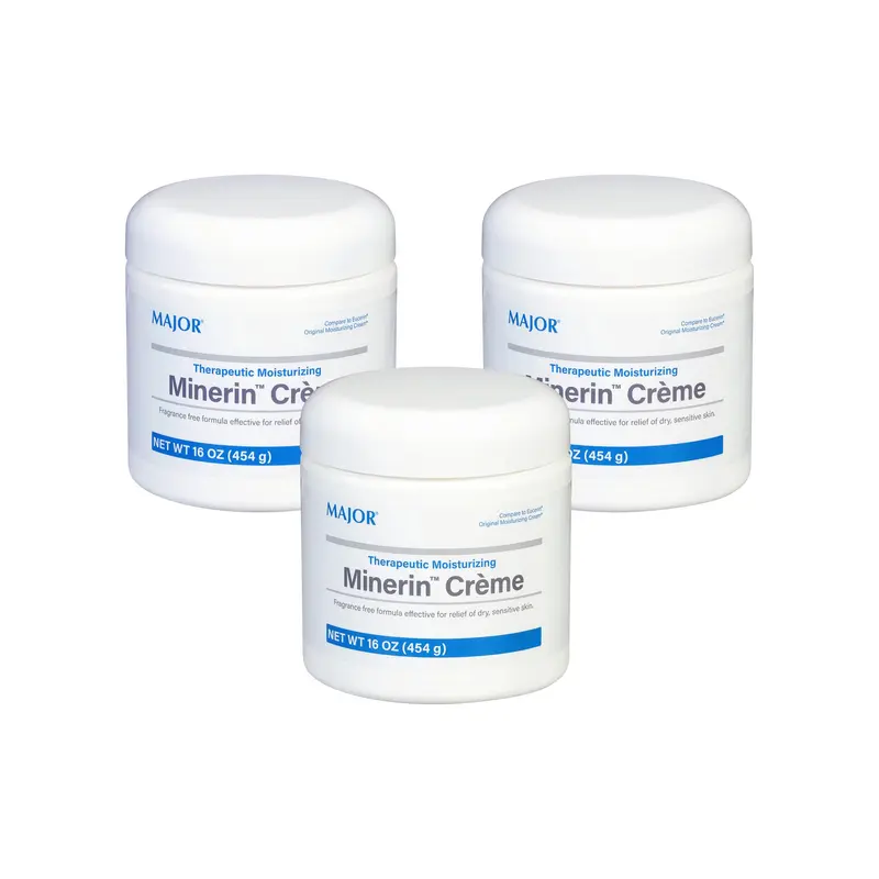MAJOR Minérin Crème Hydratante — Sans Parfum, Lot de 3 × 16 oz