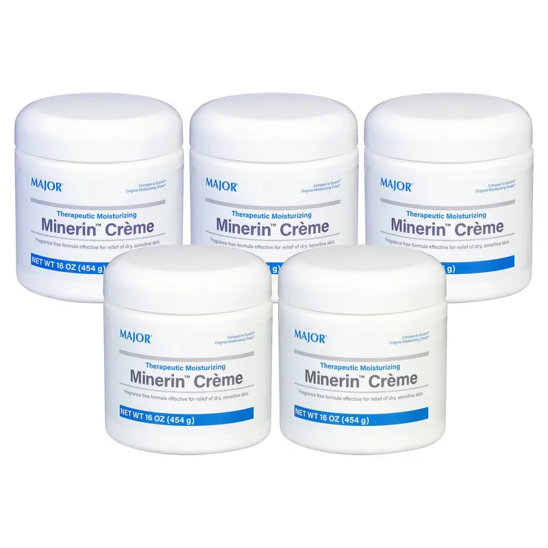 MAJOR Minerin Créme Thérapeutique – Crème hydratante pour peau sèche – sans parfum – 16 oz (pack de 5)