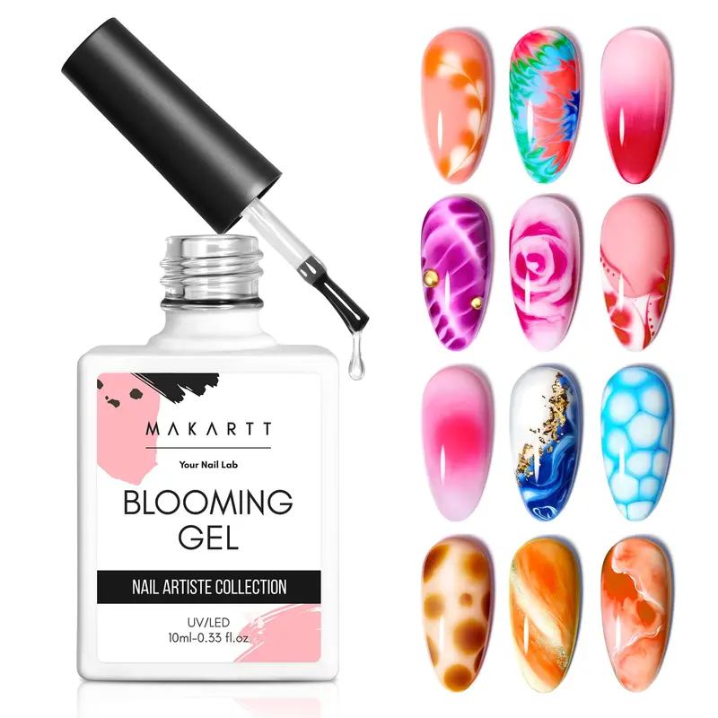 Makartt Blooming Gel – Gel UV Transparent pour Art des Ongles, Effet Éclosion et Marbré