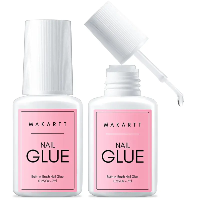 Makartt Colle Ongles – Colle à Ongles Forte, Séchage Rapide, Sans Lampe, 7 ml, 2 Bouteilles, Sans HEMA