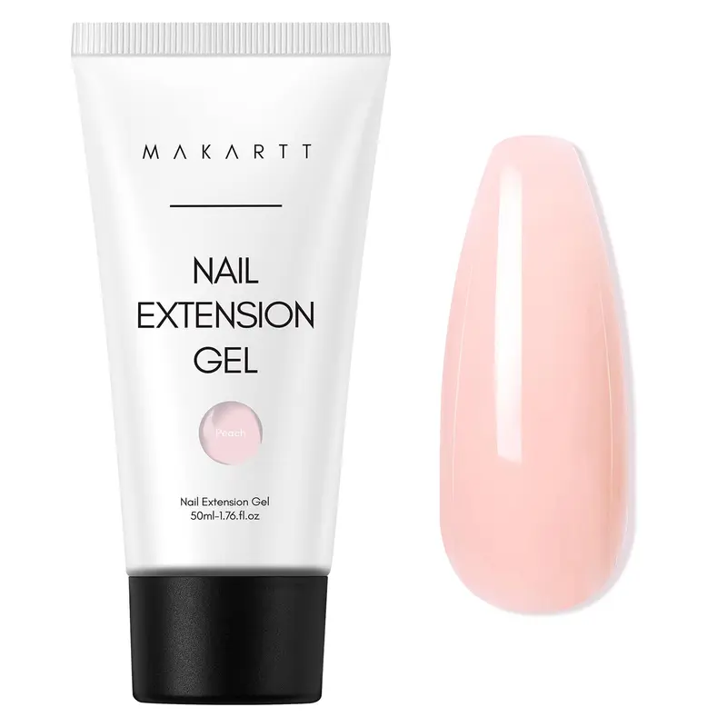 Makartt Gel Poly HEMA-Free 50ML – Gel de Construction Ongles Nude Pêche, longue tenue
