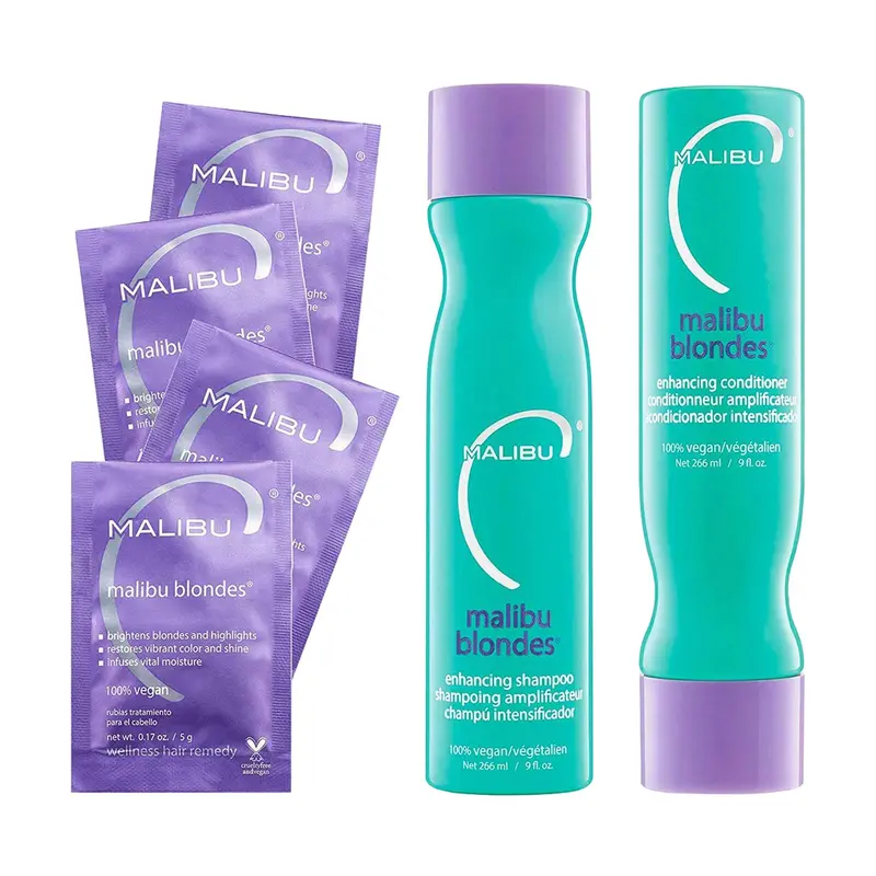 Malibu C Blondes Collection – Shampoing et Après-Shampoing Sans Sulfates pour couleur éclatante et hydratation