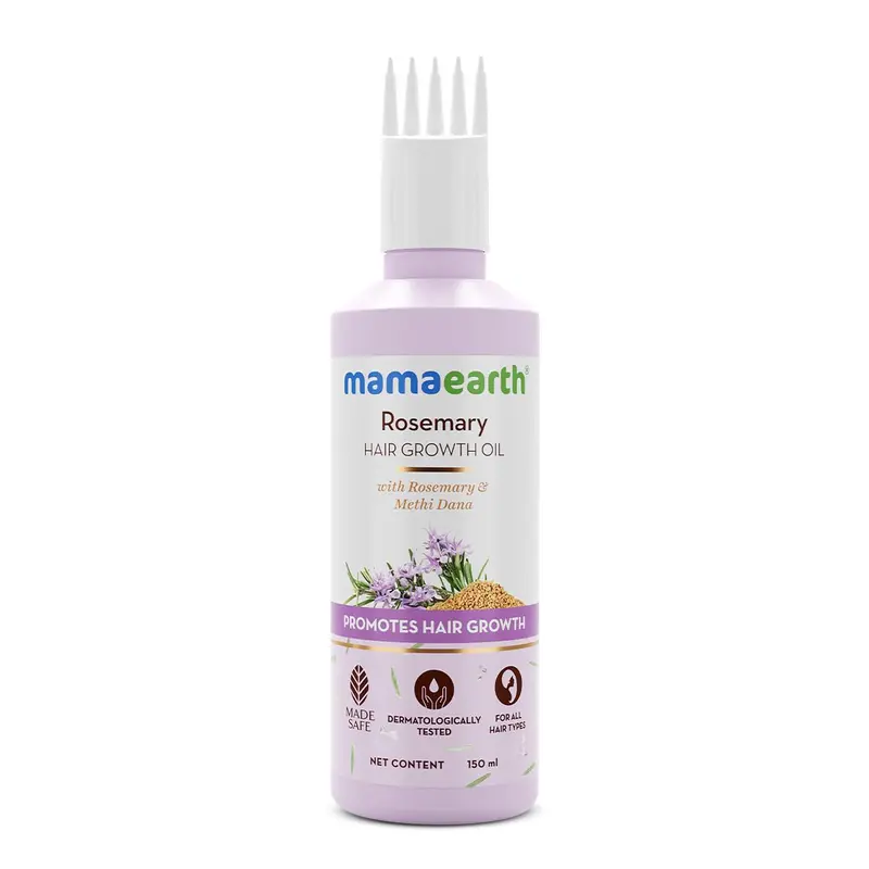 Mamaearth Huile Cheveux Romarin & Fenugrec 150 ml – Soin léger pour tous types de cheveux